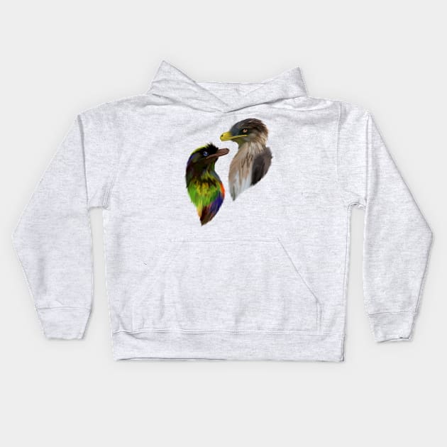 Two Generic Dromaeosaurs Pack Kids Hoodie by saradrawspaleo